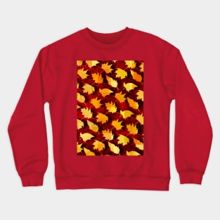 Golden Leaf Pattern Crewneck Sweatshirt